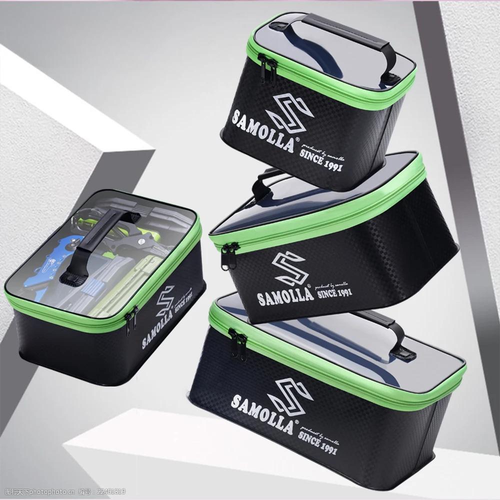 Thicken Fishing Box Bag Waterproof Fishing Gear Boxes Live Fish Bucket Fishing Main Sub Line Float Storage Case Handbag
