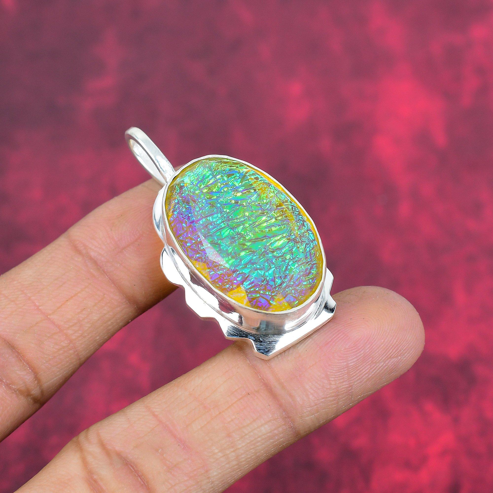 Κίτρινος Αυστραλιανός Οπάλιος 925 Ασήμι Στερλίνα Μασίφ Κρεμαστό, Χειροποίητο Κρεμαστό Κόσμημα με Πολύτιμο Λίθο, Δώρα Για τη Σύζυγο Ολοκαίνουργιο Κρεμαστό