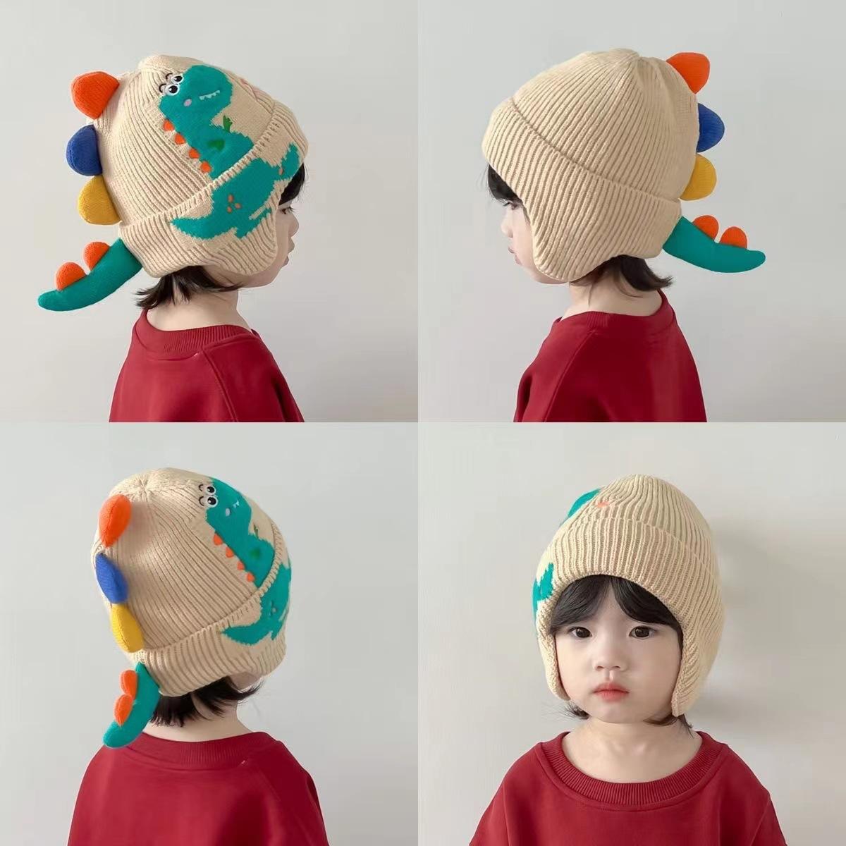 Children's Autumn and Winter Hats, Baby Knitted Hats, Baby Ear Protection Hats, Warm Hats