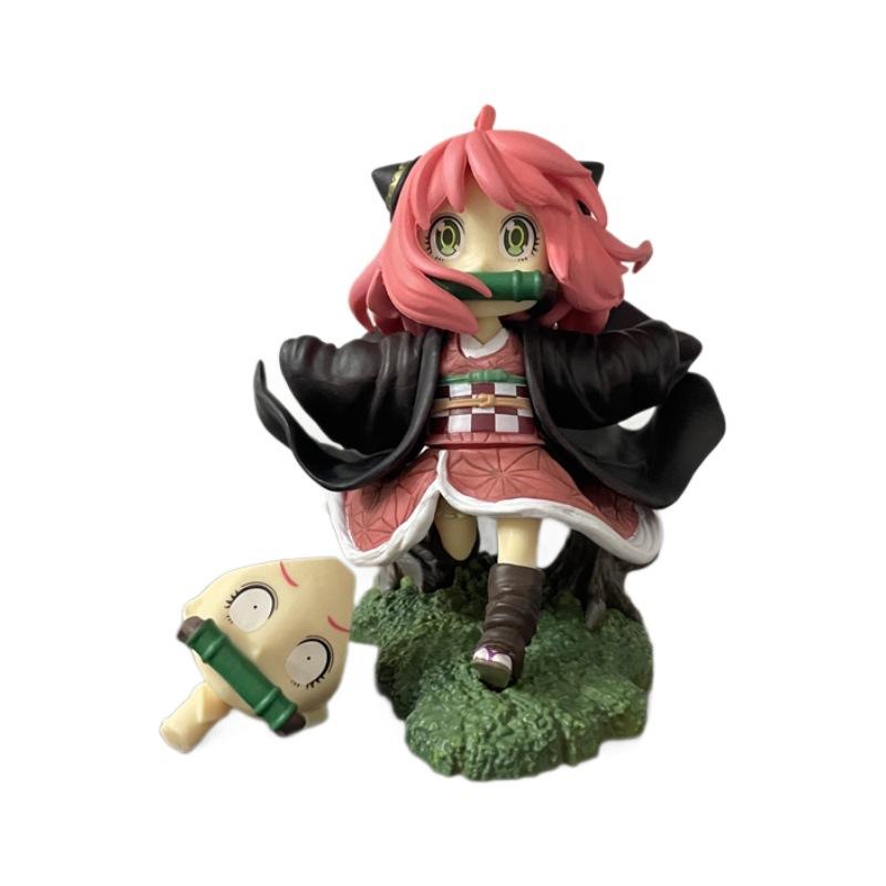 12cm Figurine Anya Forger Action Figures Cos Running Kamado Nezuko Cute Anime PVC Model Collection Toy Gifts