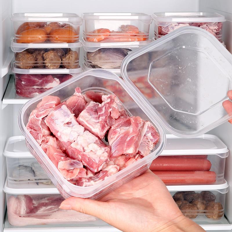 1pc Fridge Storage Box Organizer Fresh Keeping Fridge Freezer Meat Vegetables Fruits Sealed Box Container Heatable