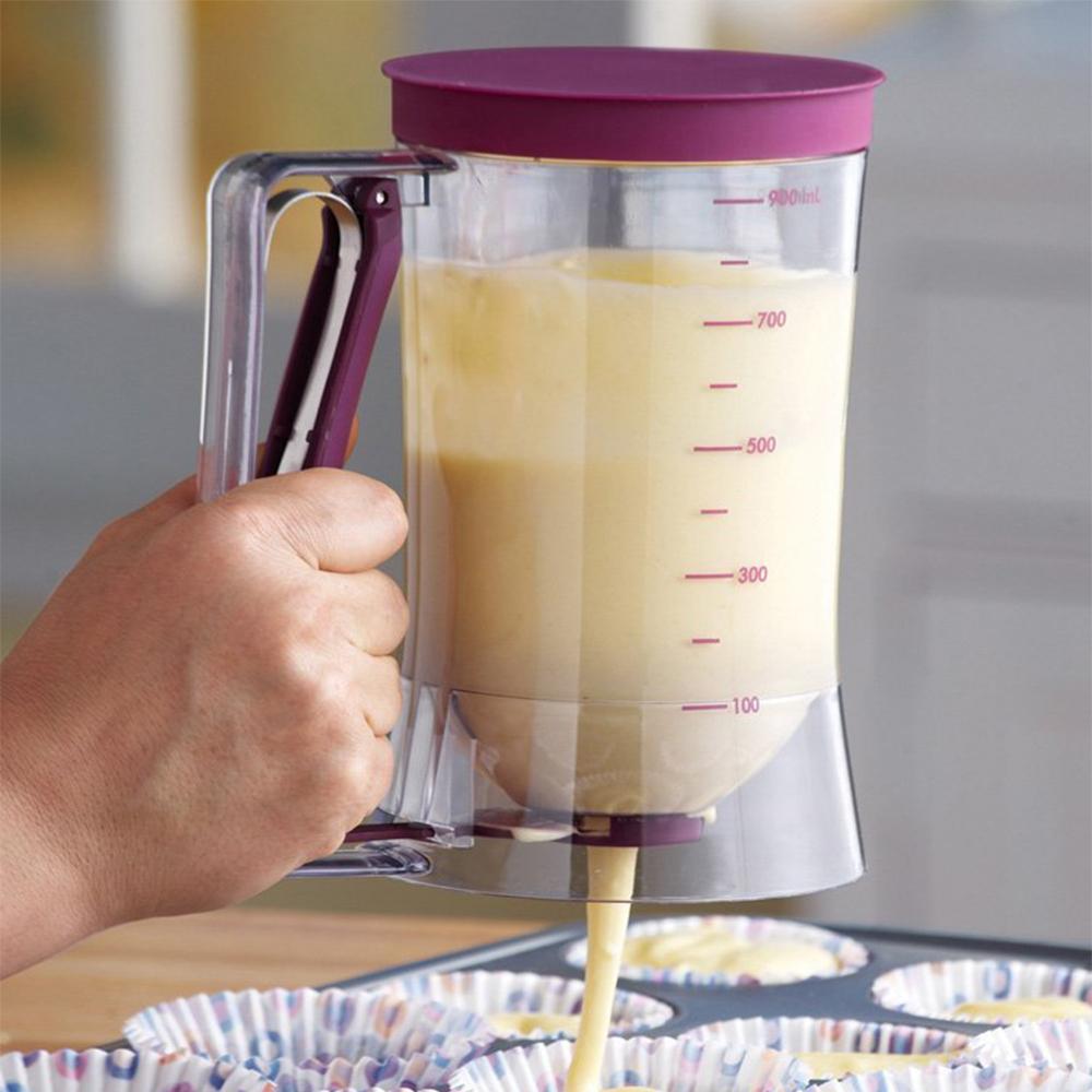 Cupcakes Pannkakor Cookie Cake Muffins Bakning Våfflor Smet Dispenser Cream Speratator Mätkopp Bakverktyg