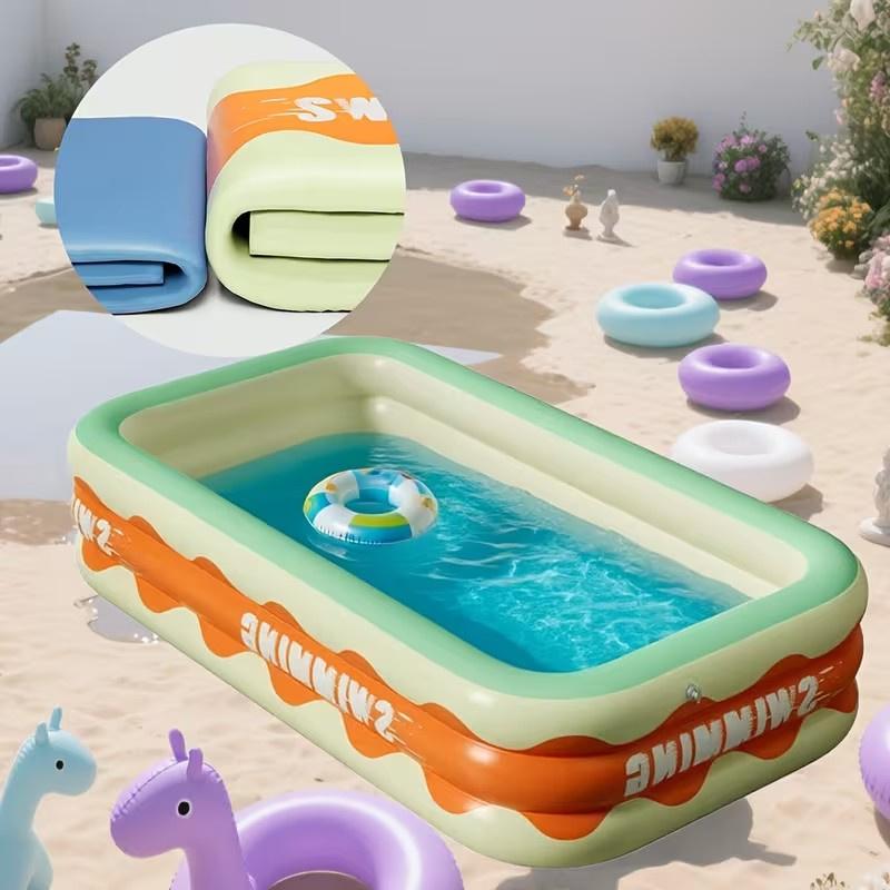 Foldable Inflatable Swimming Pool with Pump (European Standard) Outdoor Summer Pool for Adults and Children Summer Wading Pool