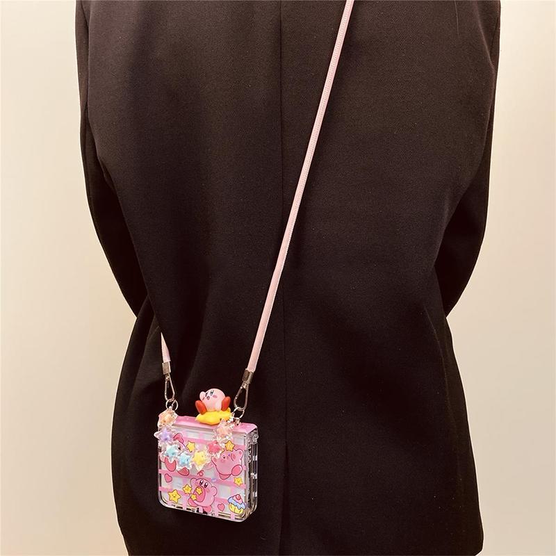 Zflip7 Case Cute Cartoon Star Crossbody Hanging Rope Case For Galaxy Z Flip7 6 5 Xiaomi Mix Flip Case Cute Lovely 3d Doll Protective Phone Cover