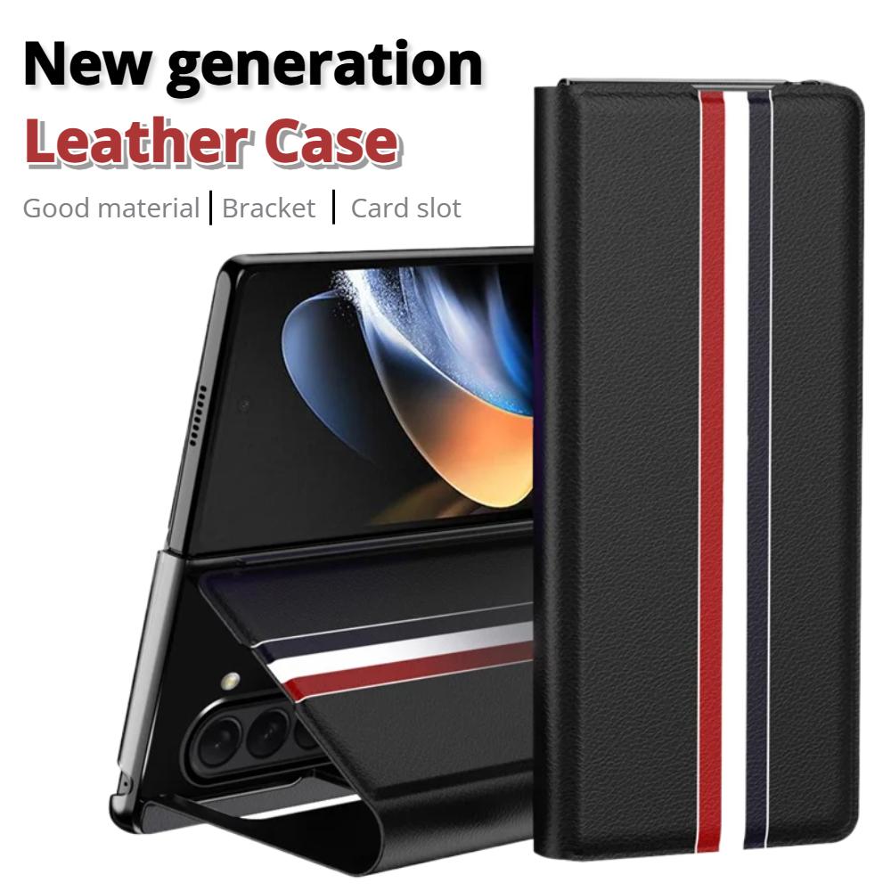 For Samsung Galaxy Z Fold 7 5G Luxury PU Leather Card Slot Wallet Bracket Phone Case Full Protection Shockproof For Galaxy Z Fold  6 5 4 3 2 Case