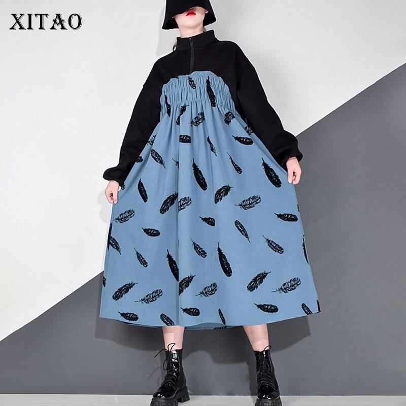 XITAO Print Fashion Women Full Sleeve Dress DZL2368