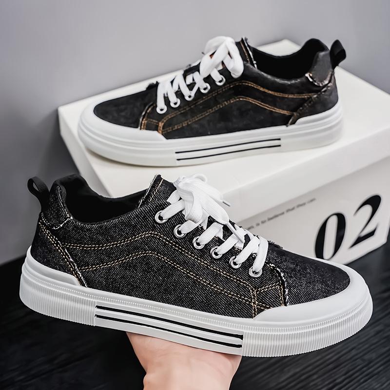 Sapatos de lona leves e respiráveis para meninos, calçados casuais de prancha com sola macia, calçados masculinos modernos de cano baixo e sola plana