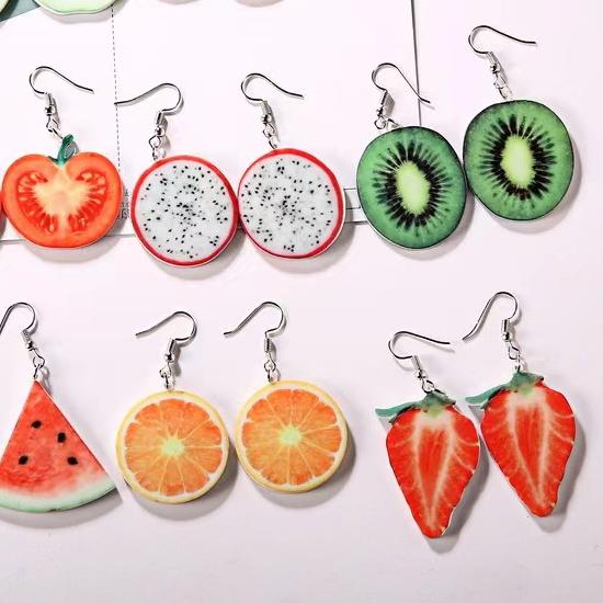 New Creative Fruit Earrings Pineapple Watermelon Earrings Exquisite Fashion Versatile Earrings