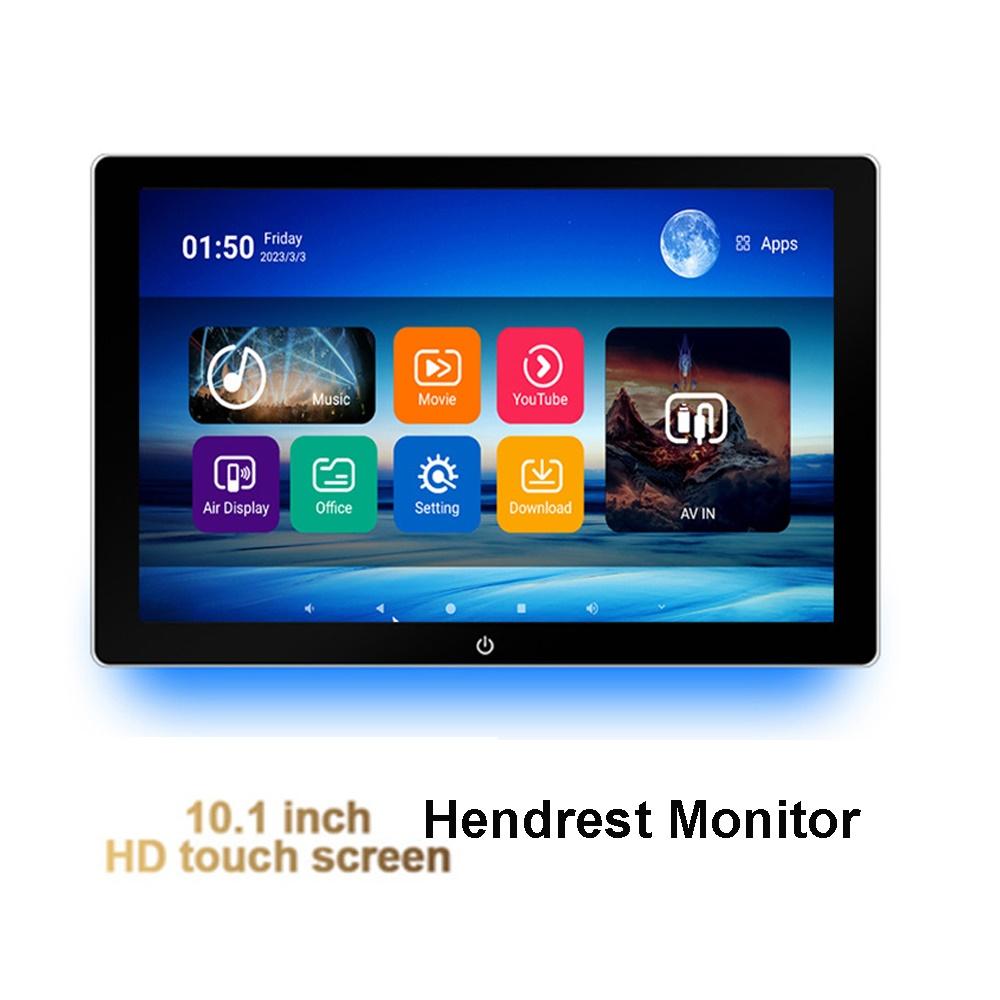 New Ultra-thin 10.1-inch External Headrest Android Display, Single HD Monitor, In-car Rear-seat Multimedia Entertainment System.