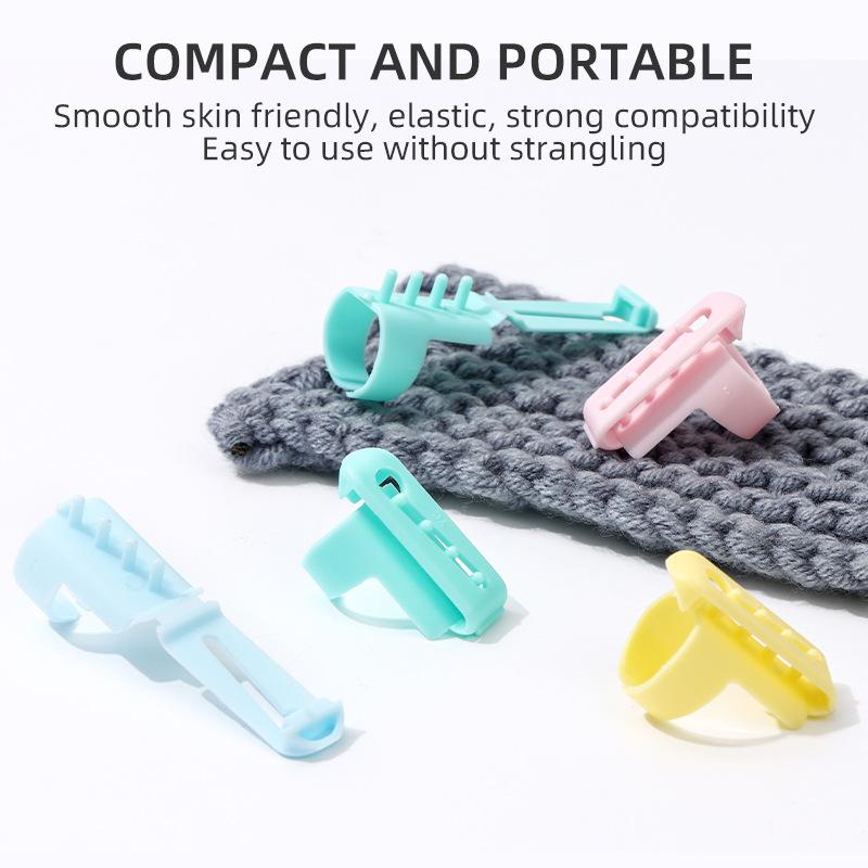 DIY Sweater Knitting Tool Finger Sleeve with Thread Guide Plastic Finger Protector Plastic Wool Thread Guide Handmade Wool Knitting Tool