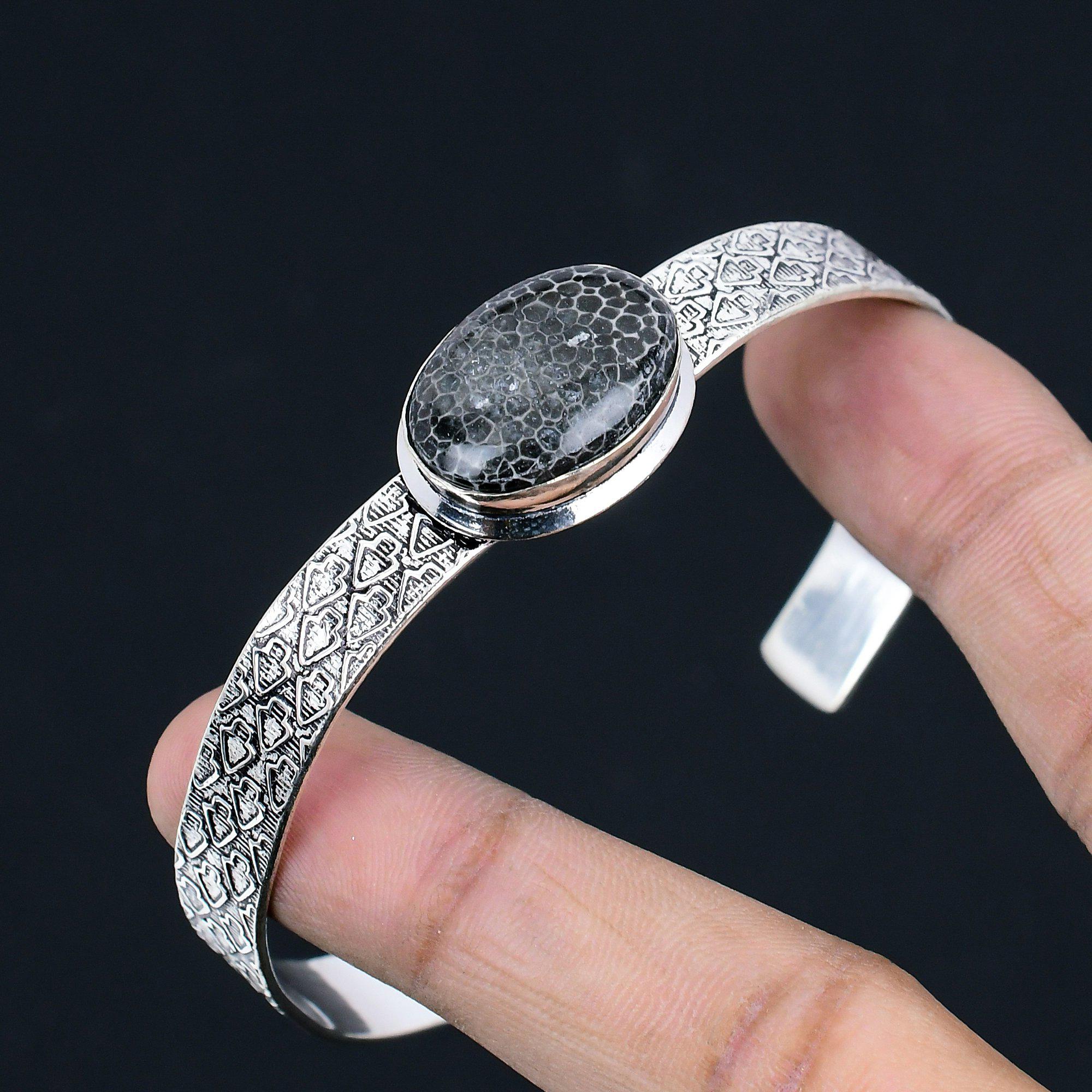 Vente d'Halloween Argent Sterling Corail Naturel de Raie Épouse Fiançailles Nouveau Bracelet