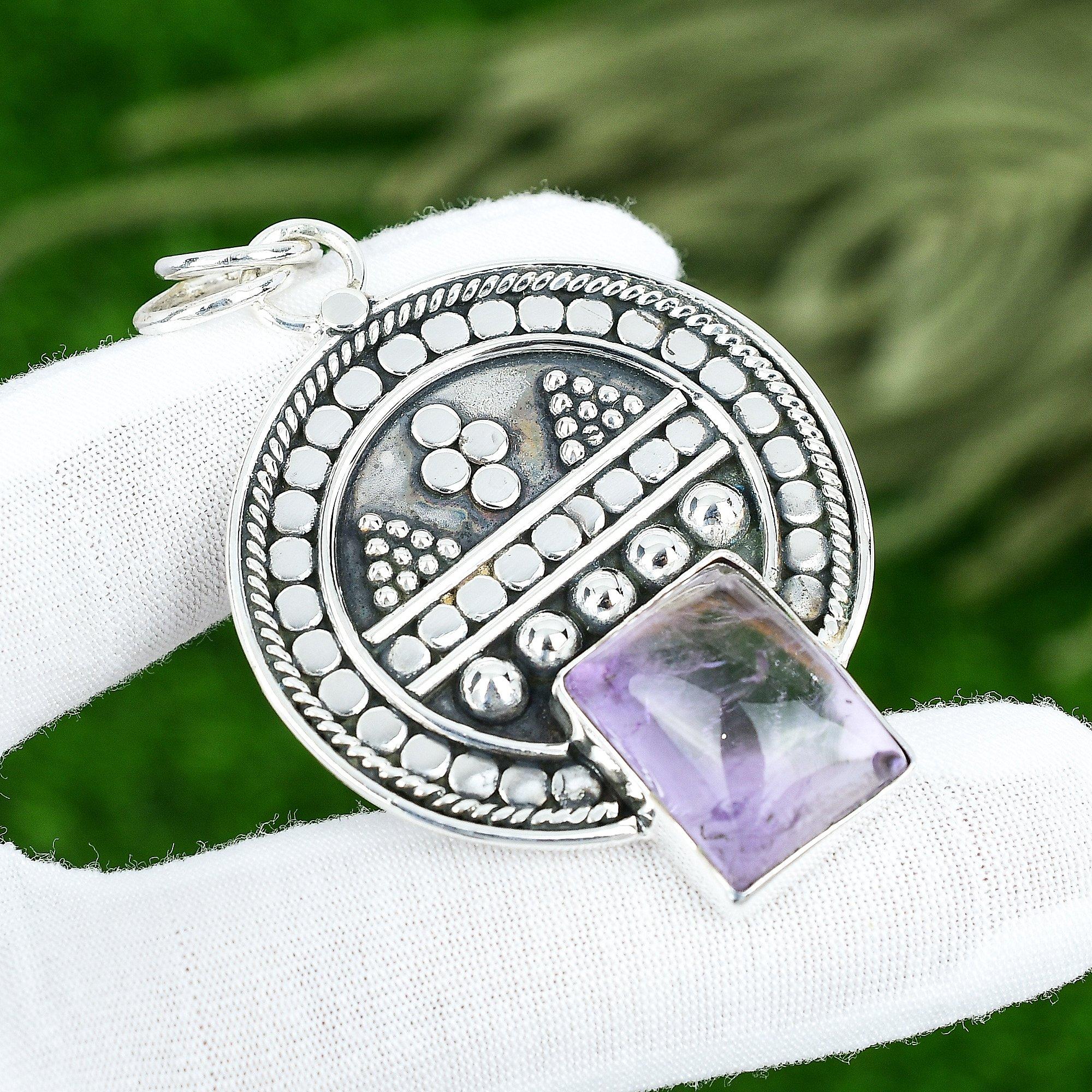Memorial Day Sale Star Amethyst Gemstone Anniversary Pendant Jewelry 925 Silver