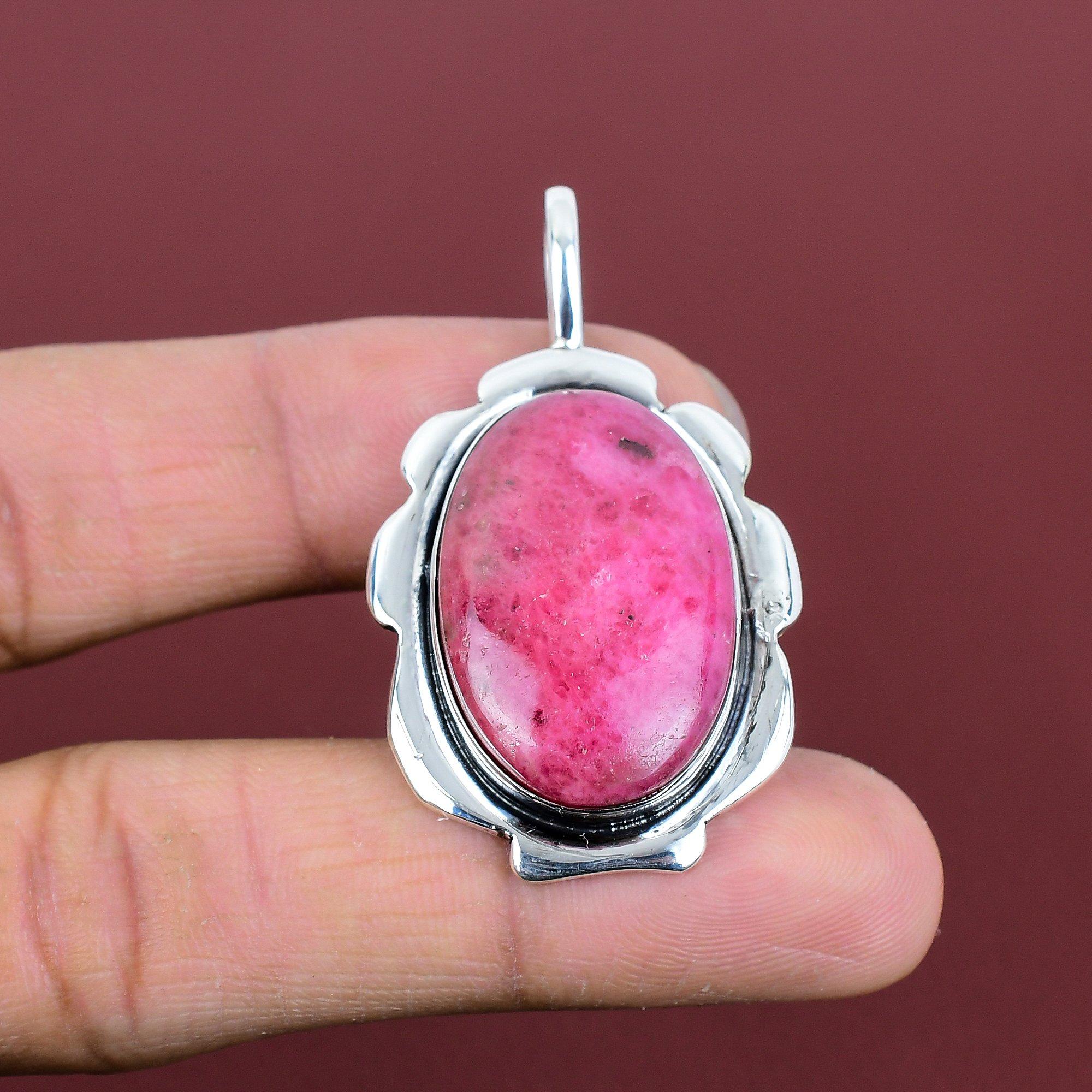 Rhodonite pendant 925 sterling silver pendant gemstone jewelry handmade unique pendant statement pendant gifts for her latest design jewelry