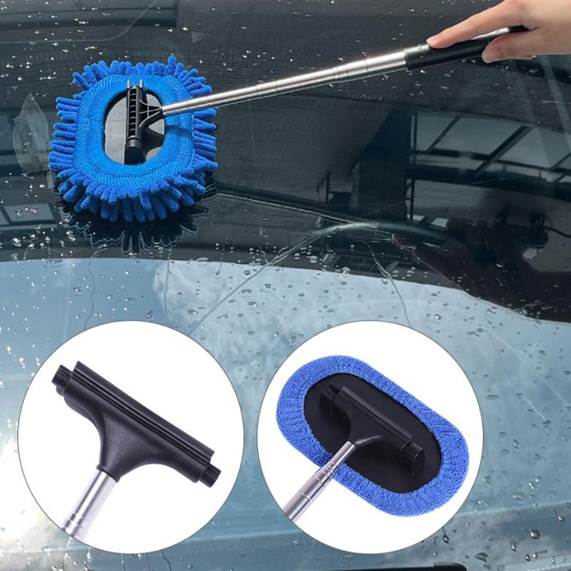 SEAMETAL 3 In 1 Car Glass Cleaner Wiper Window Cleaning Brush Wiper Retractable Rearview Mirror Cleaner Anti Rain