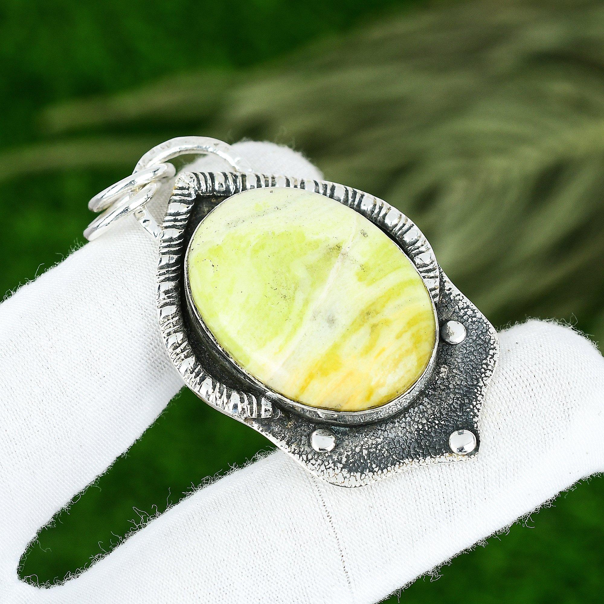 Gift For Women Pendant 925 Sterling Silver Natural Imperial Opal Gemstone