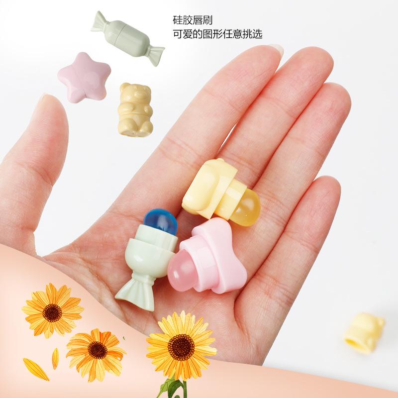 1PCS Mini Cute Portable Silicone Lip Brush Lipstick Brush with Cover Lip Brush Smudge Brush Carry-on Portable Brush Lip Gloss