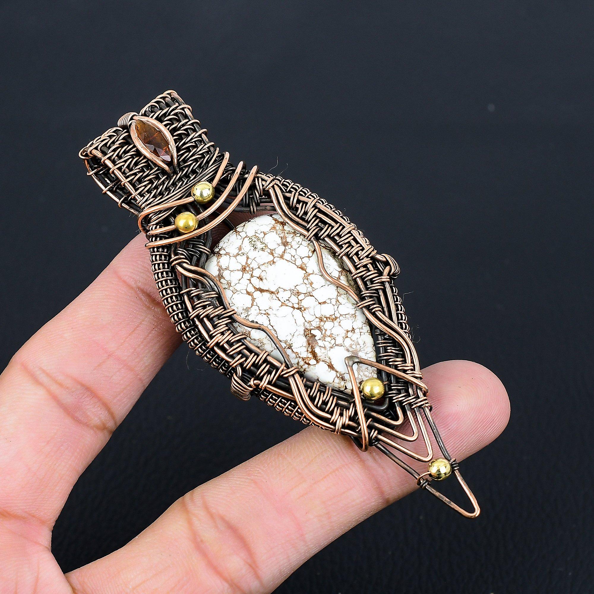 Sălbatic Horse Gemstone sârmă de cupru pur învelite manual bijuterii pandantiv pentru cadou