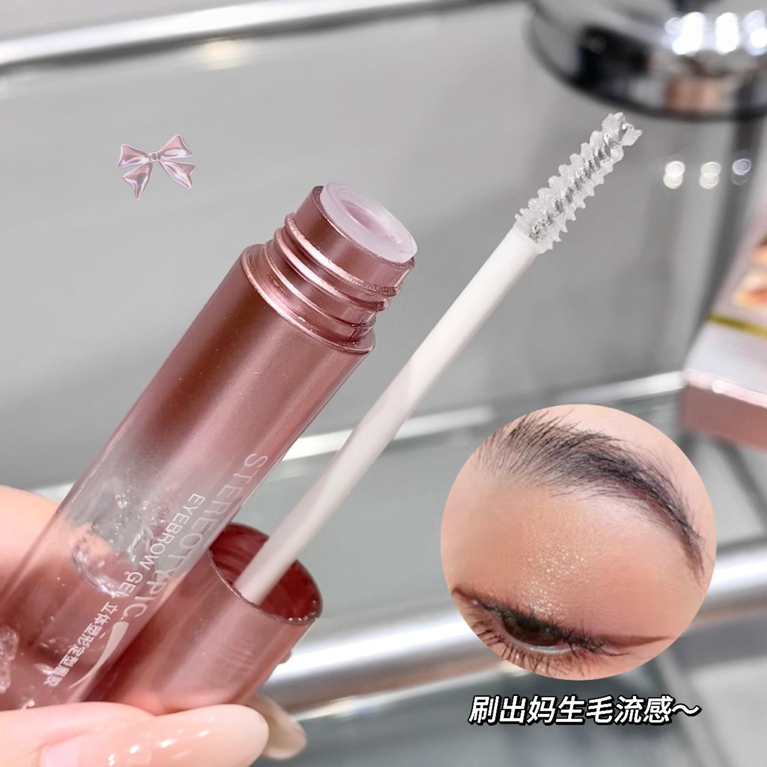 3D gel na obočí čiré, dlouhotrvající, voděodolné lepidlo na obočí pro přirozené, divoké obočí tvarující stylingový gel