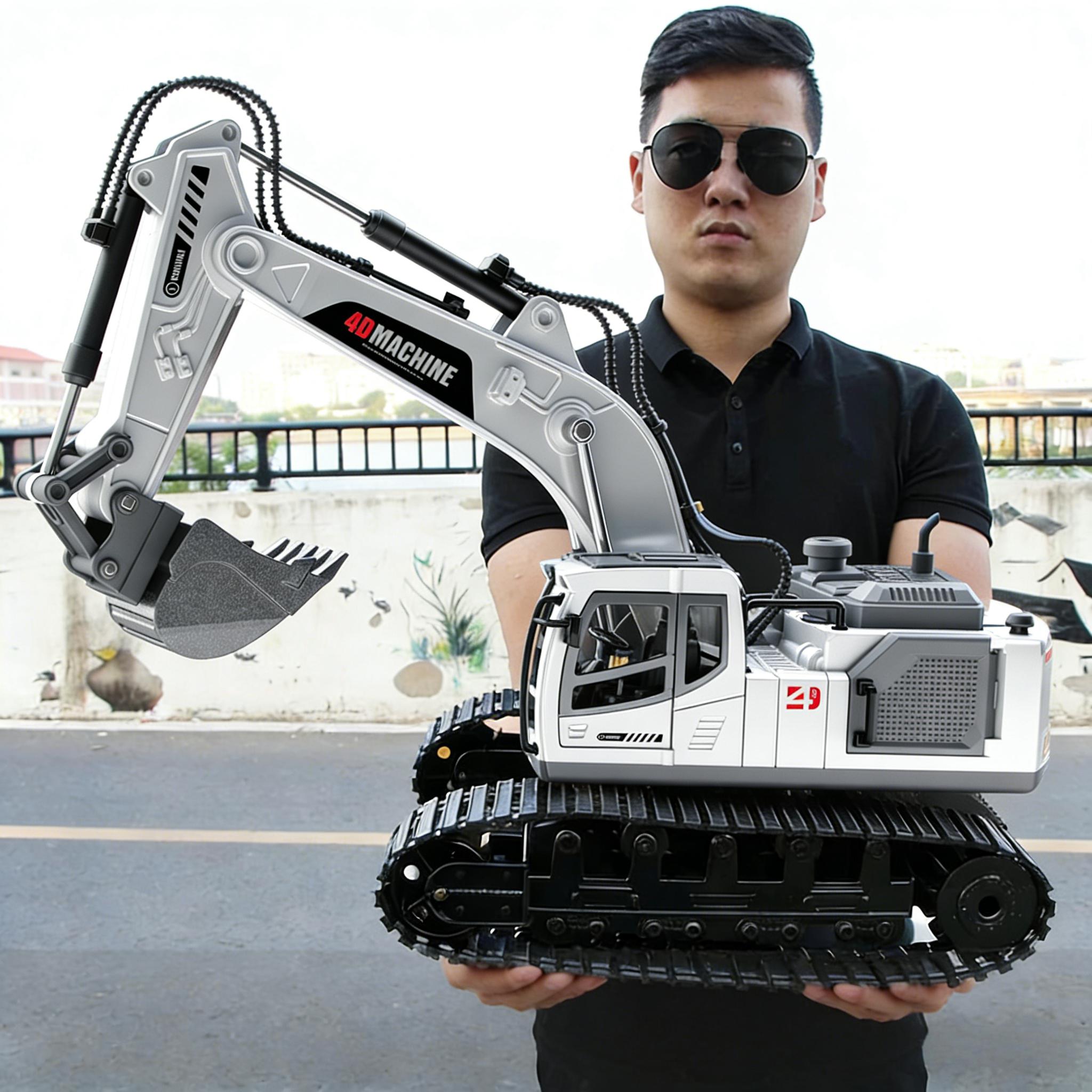 RC-Bagger 14-Kanal 3-in-1 RC-Baufahrzeug Fernbedienung Raupenlaster Legierungsbagger RC-Modellauto Spielzeug Weihnachtsgeschenk