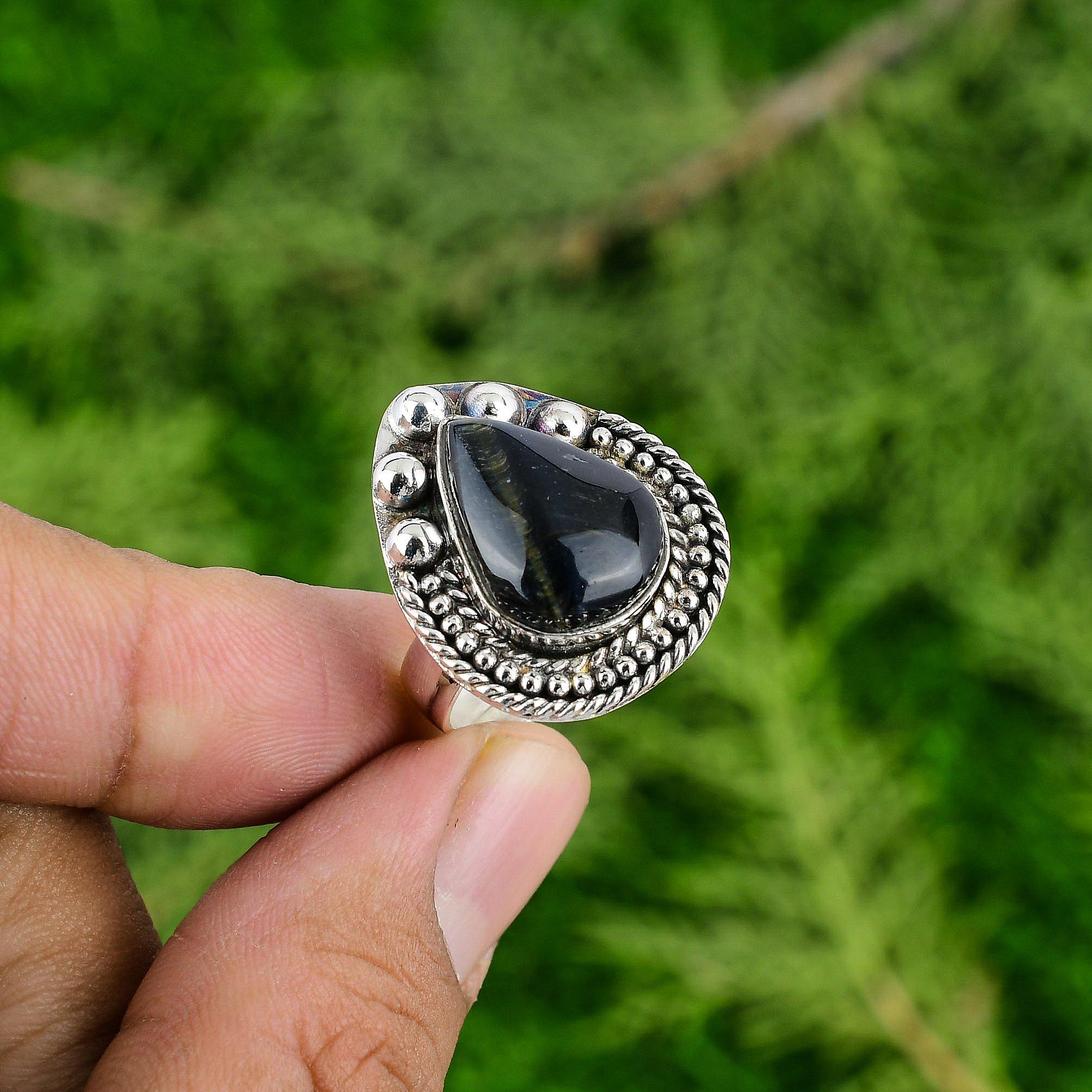 Natural Nellite Gemstone 925 Sterling Silver Stackable Adjustable Ring For Girls