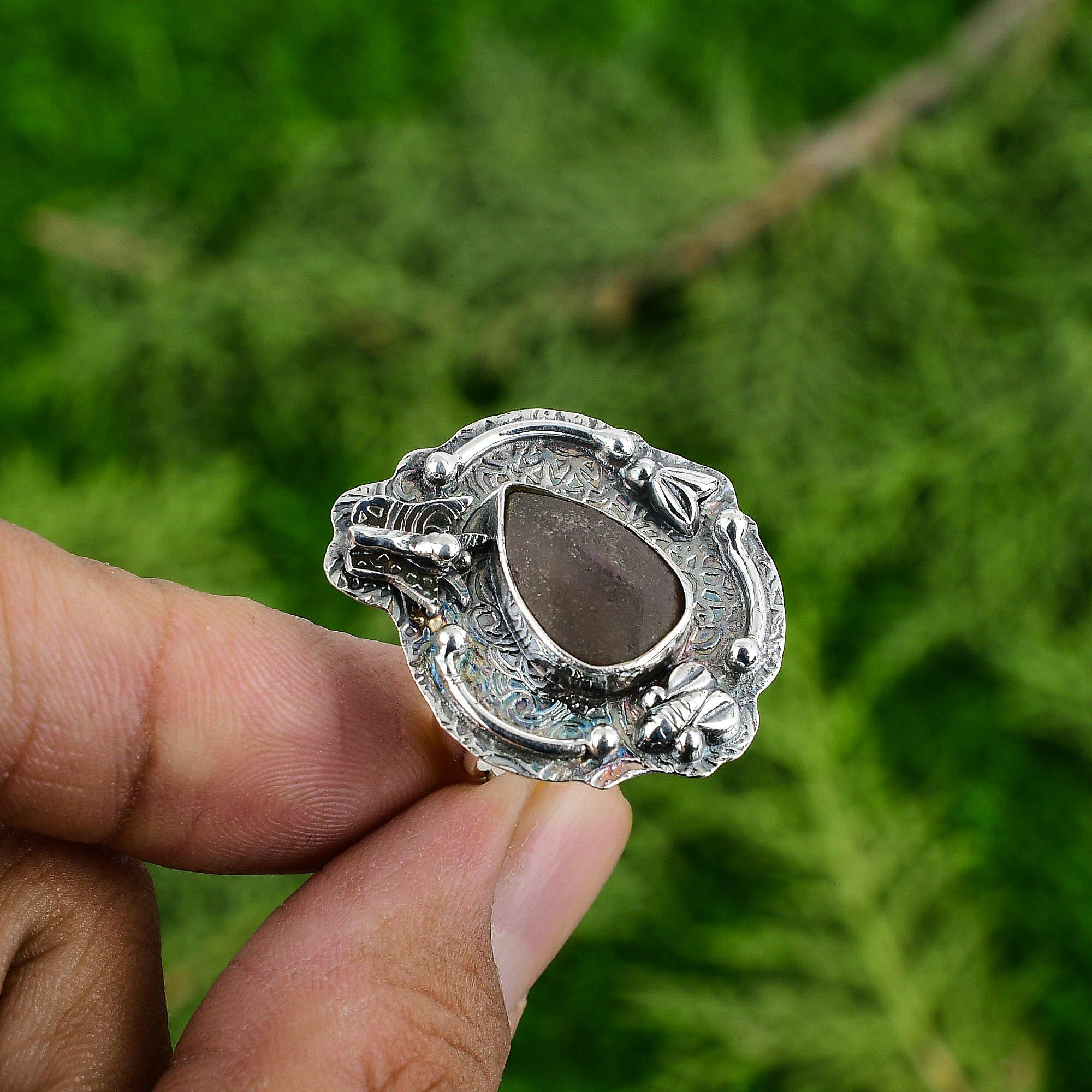 Gift For Her 925 Silver Natural Ametrine Rough Stackable Adjustable Ring