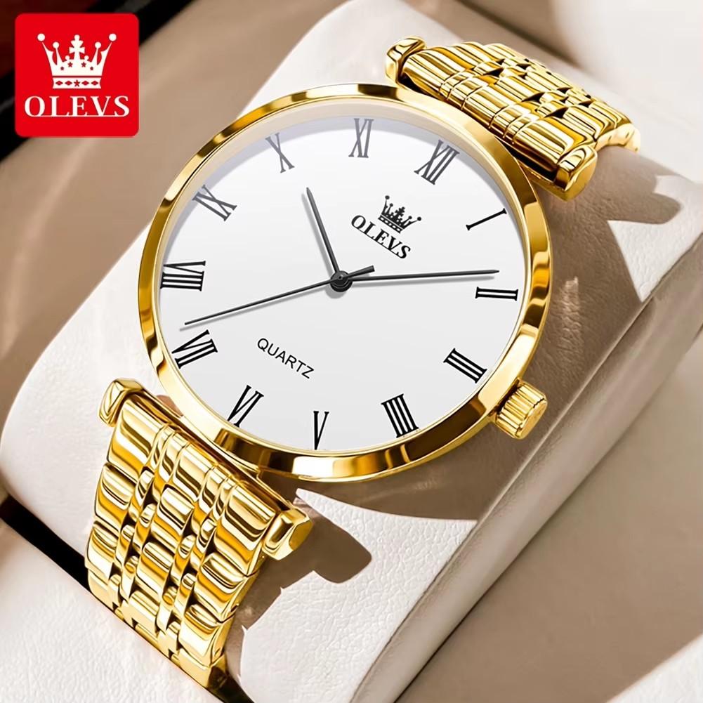 OLEVS Top Brand Casual Quartz Watches for Men Original Stainless Steel Business Men's Wrist Watches Waterproof Wrist Watch Men