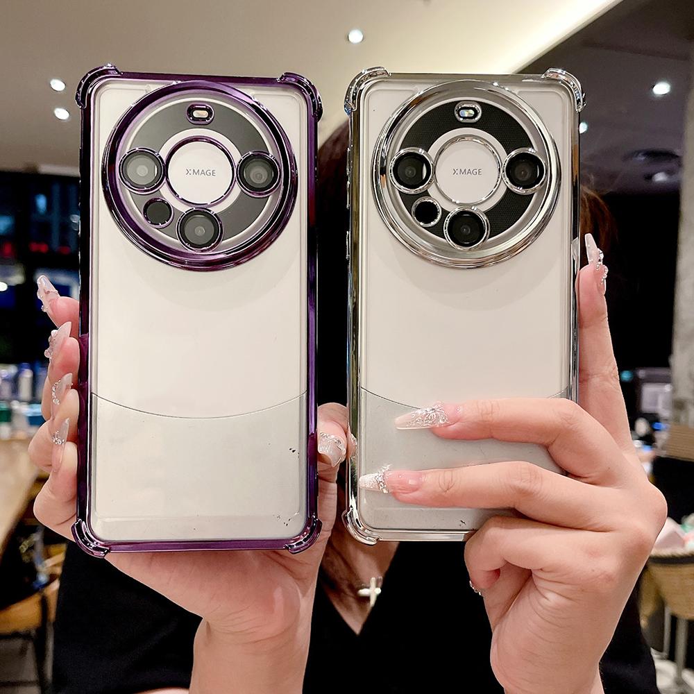 Electroplated Four Corners Anti Drop Transparent Protective Phone Cases for iPhone Samsung Huawei Honor Xiaomi Redmi OPPO Realme Vivo Infinix Tecno
