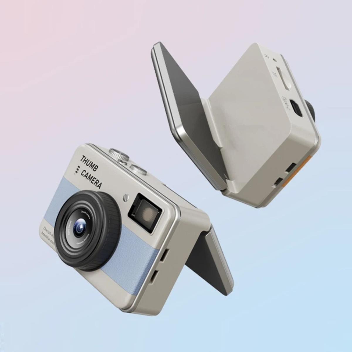Flip Screen Card Camera, HD Digital Camera for Kids and Students, Supports Photo and Video Recording, Retro CCD Design