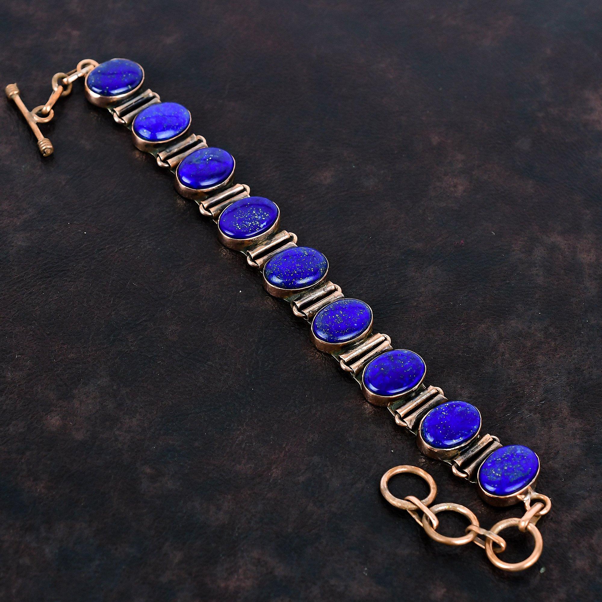 Lapislazuli Armband Kupferarmband verstellbares Kettenarmband Edelsteinarmband von höchster Qualität Kupferschmuck Geschenke für sie handgefertigtes Armband