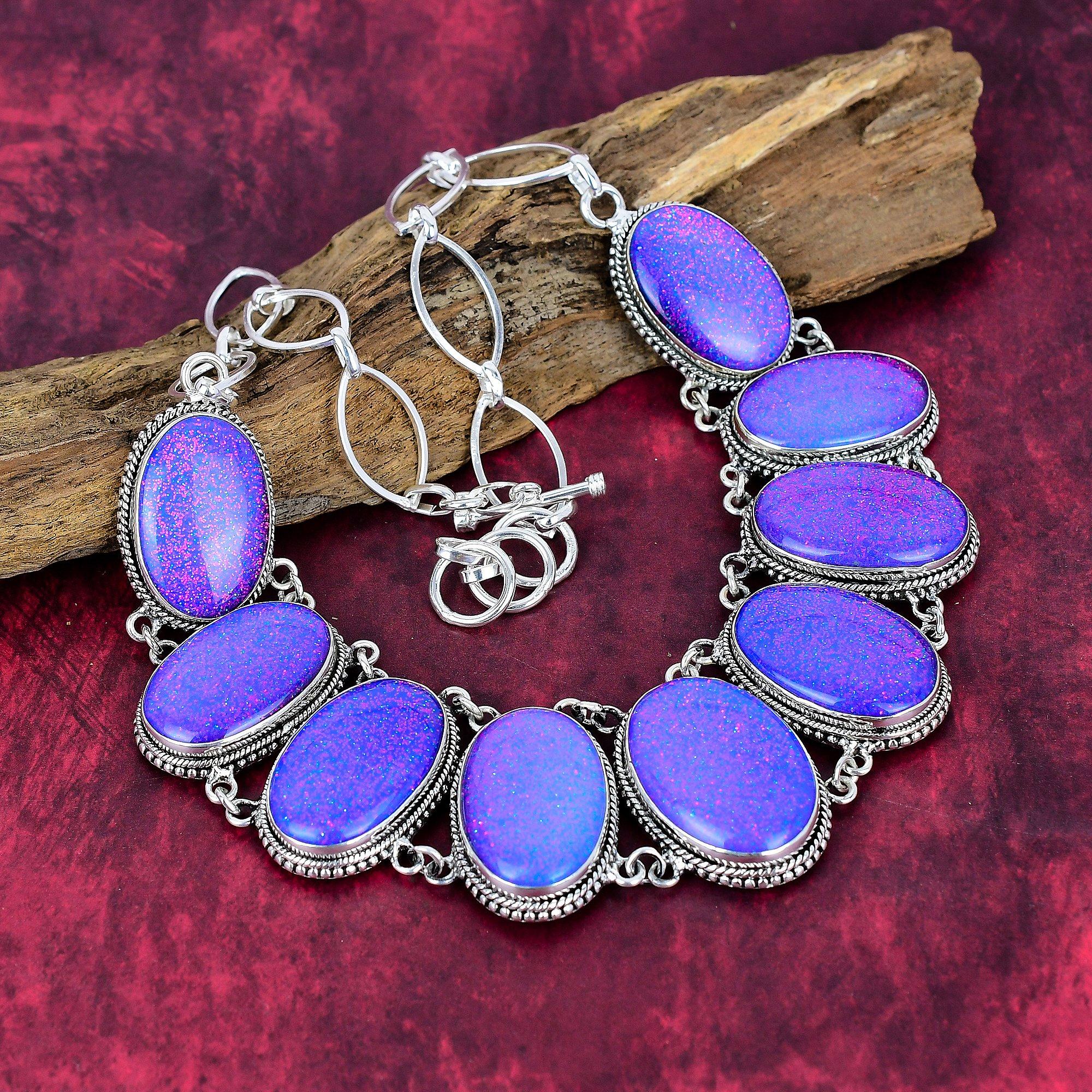 Triplet Opal 925 Solid Sterling Silver Necklace with Adjustable Chain, Handmade Gemstone Jewelry Necklace Gift For Her