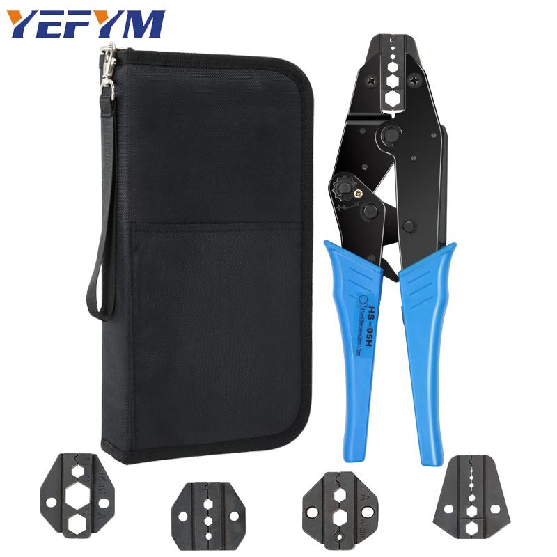 Coaxial Ratchet Crimp Tool Kit for Coaxial RG Cable RF Connectors with 5 Replaceable Dies