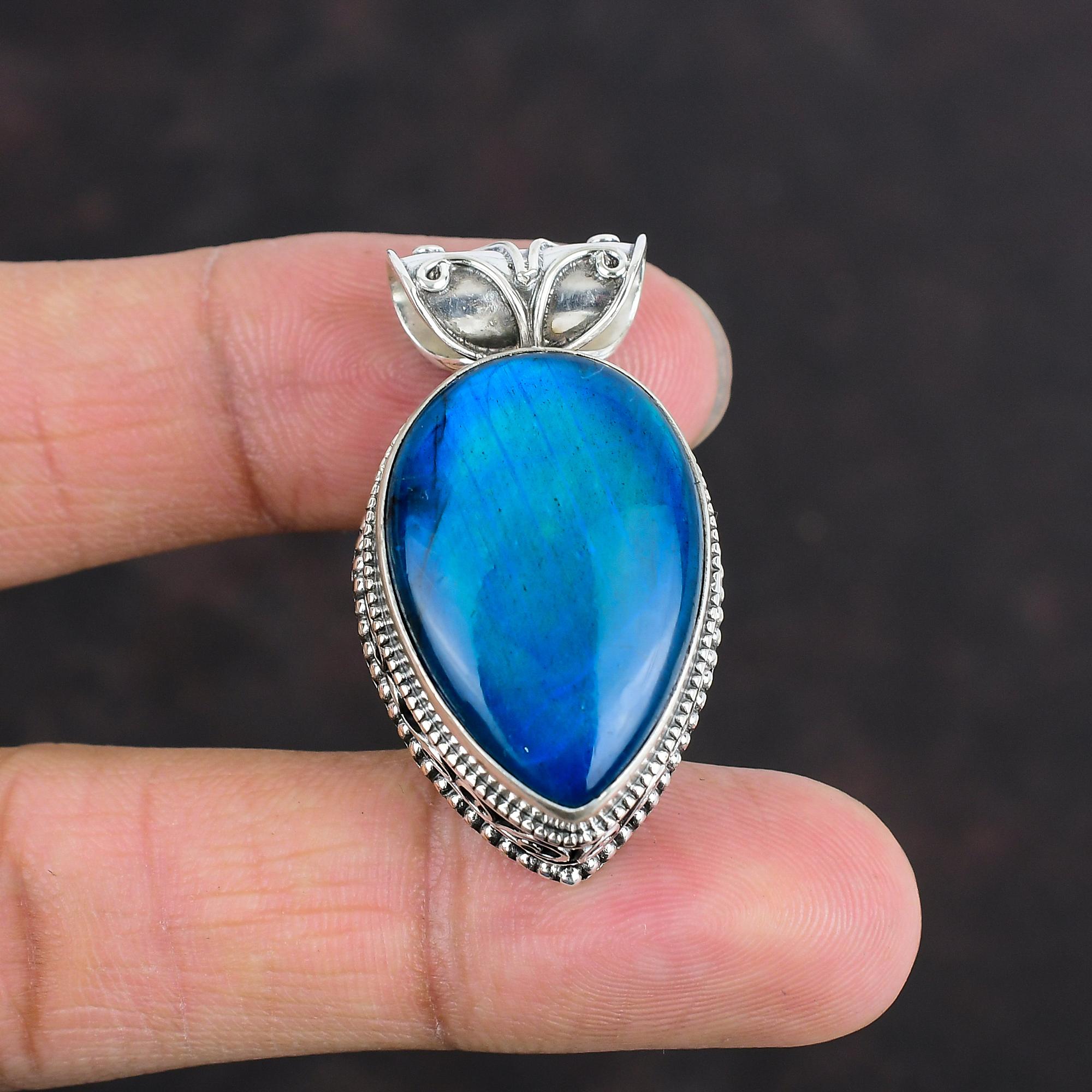 Pandantiv din labradorit neon flash, bijuterii lucrate manual cu pietre prețioase, pandantiv din argint 925, bijuterii unice, pandantiv delicat, bijuterii vintage pentru cadouri