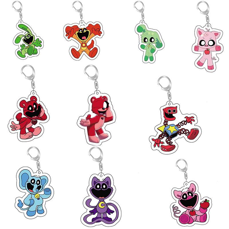 Keychain Cartoon Hopscotch Catnap Bearhug Acrylic Key Chain for Men Women Backpack Pendant Keyrings Gift