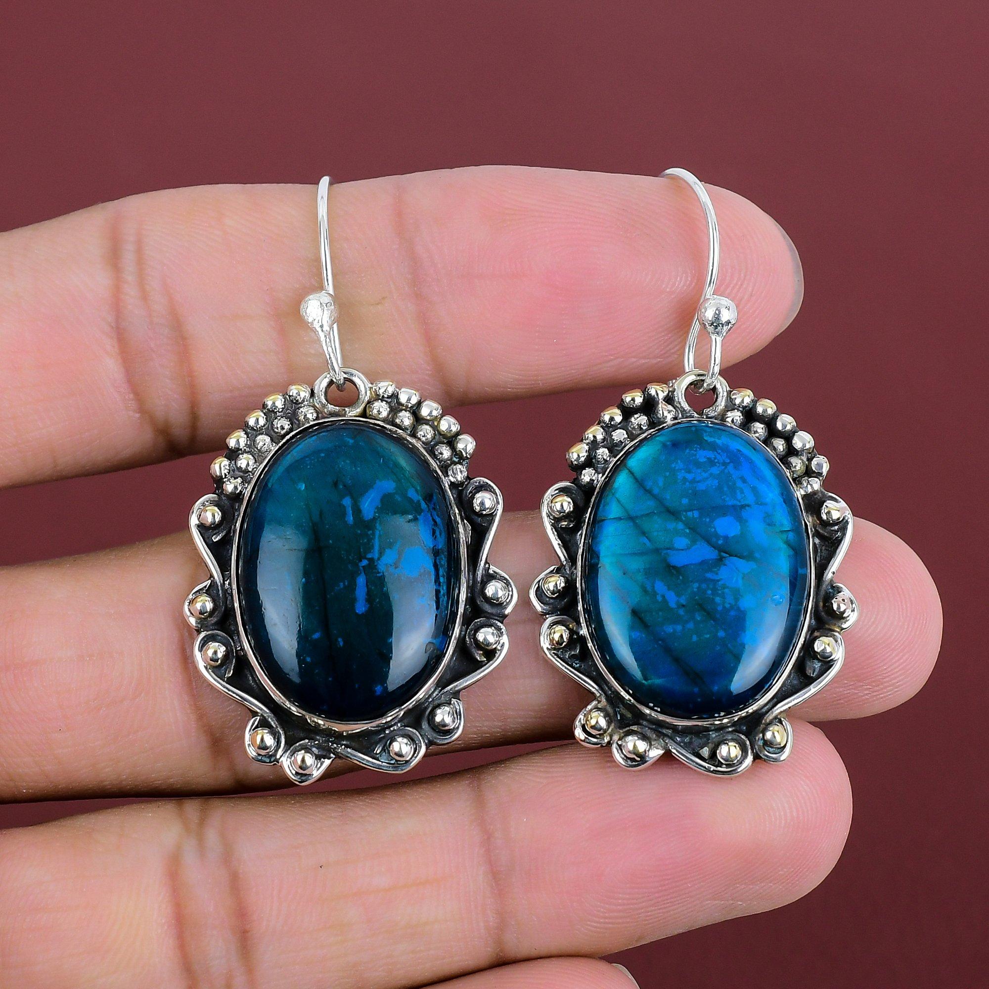 Neon Flash Labradorite Earring Natural Gemstone Jewelry 925 Sterling Silver Earrings Handmade Dangle Earring Designer Jewelry Gifts For Her