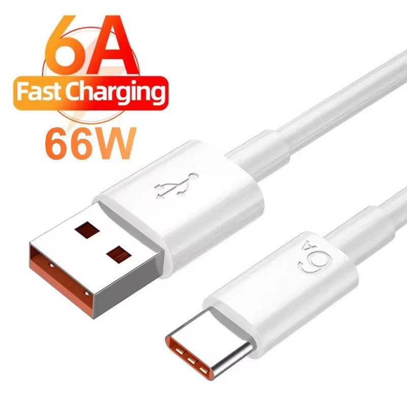 6A Super Fast Charging Type-C USB Cable for Huawei Honor Xiaomi Redmi OPPO VIVO Realme iQOO Android USB-C Quick Charger Cable 2m