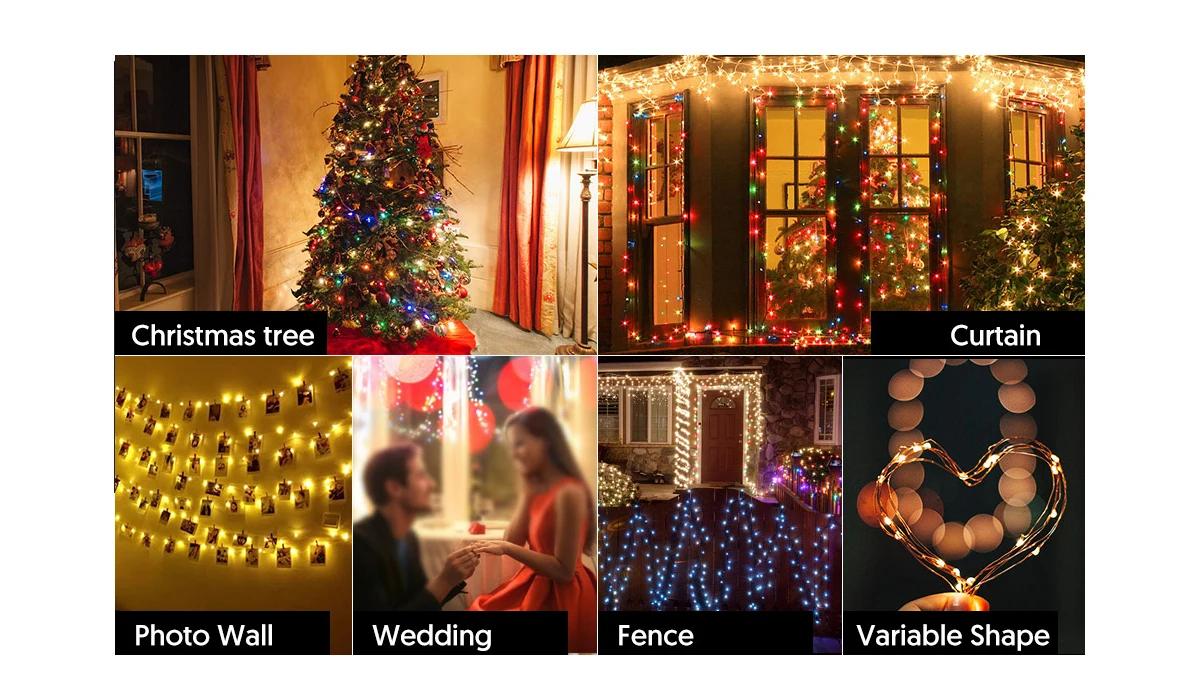 5m 10m 20m Fairy Led Lights USB Dream Color Smart String Light Remote APP Controller for Room Wedding Christmas Tree Decoration