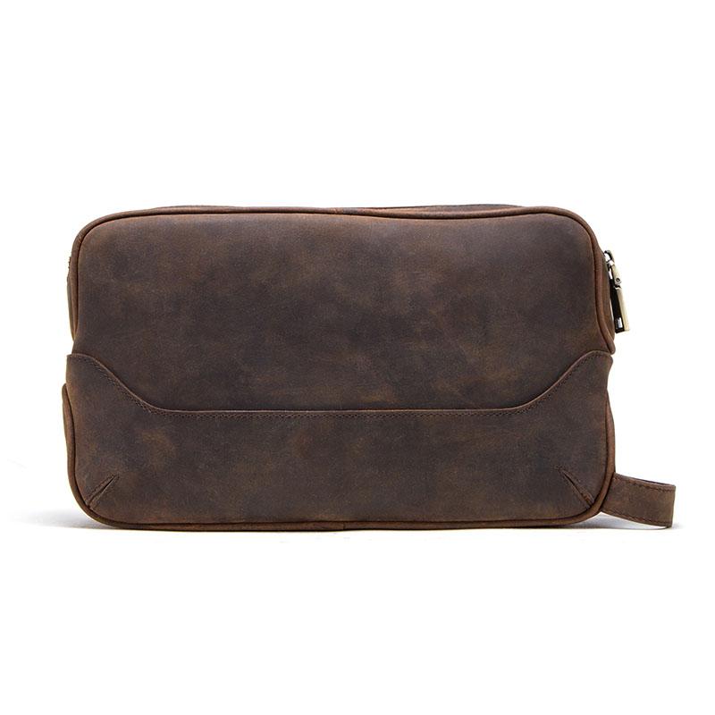 CONTACT'S Crazy Horse Cow Leather Men's Toiletry Bag