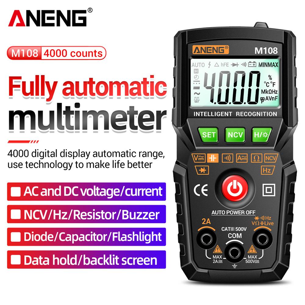 Aneng M108 Mini digitální multimetr 4000 automatický tester digitální multimetr profesionální testeur elektrický multimetrový test