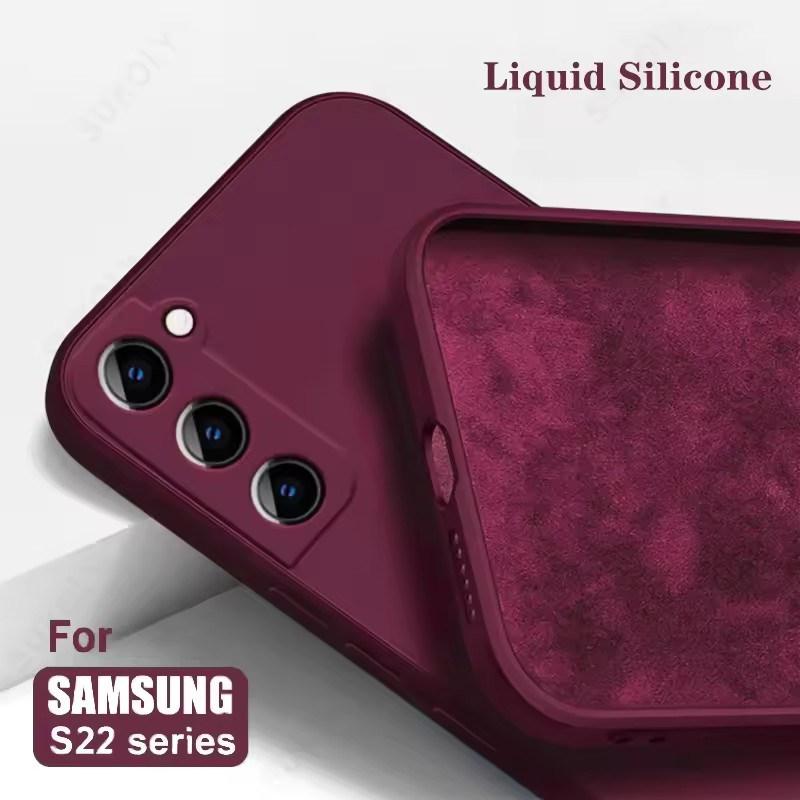 Liquid Silicone Case For Samsung Galaxy S25 Edge S25 S24 S23 S22 Ultra Plus S24 FE A56 A54 A53 A55 Camera Protect Soft Cover