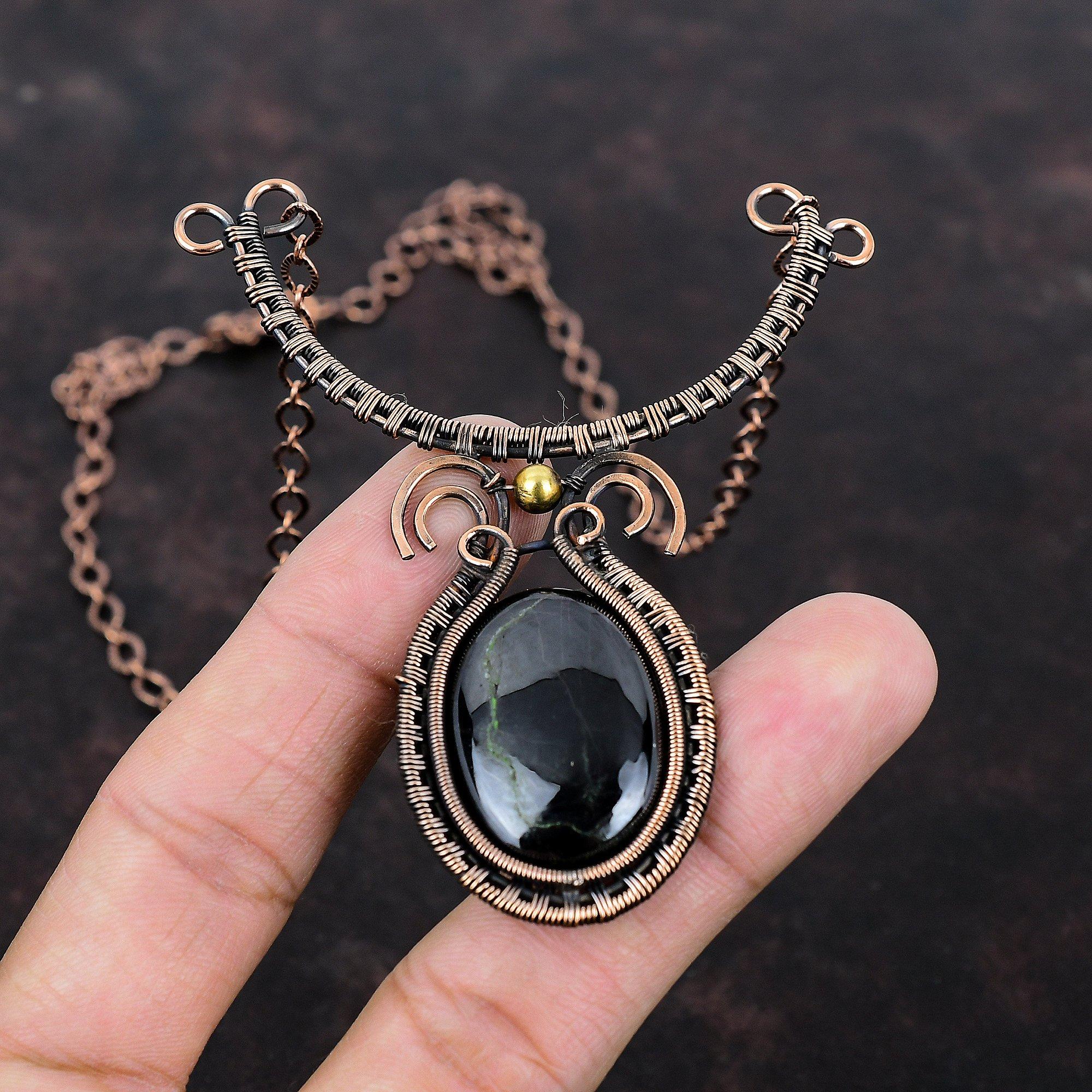 Sugilite Necklace Copper Wire Wrapped Necklace Handmade Jewelry Adjustable Necklace Gemstone Jewelry Unique Necklace Copper Jewelry For Gift
