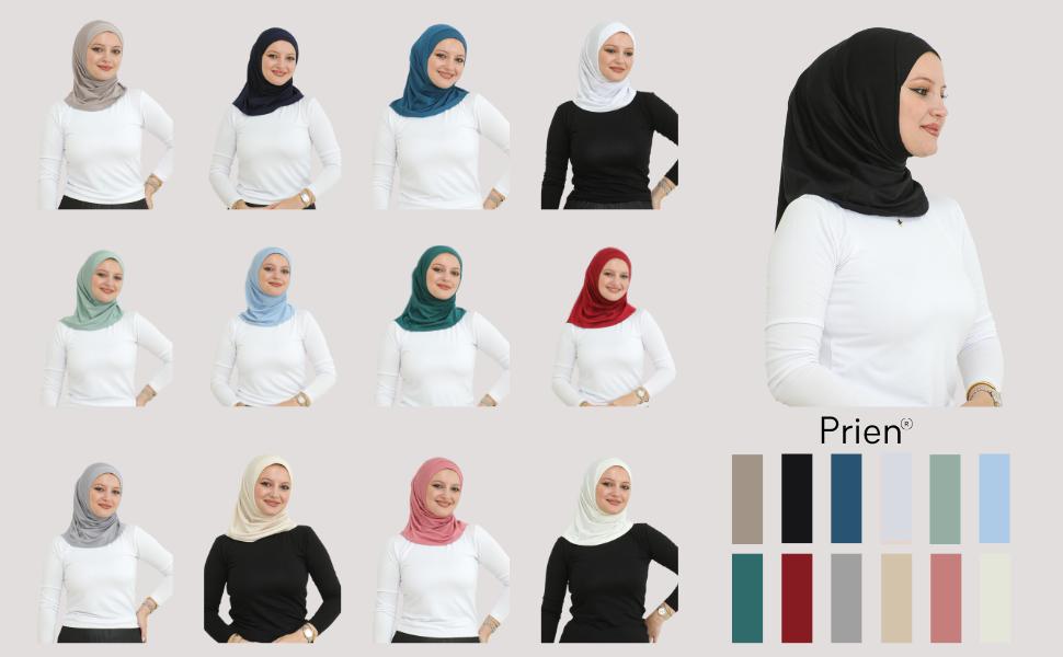 Sport Øyeblikkelig Hijab For Kvinner, Muslimsk Bomulls Turban, Mykt Hodeskjerf, Klar til Bruk Hijaber Bønneklær, Islamsk Bekledning