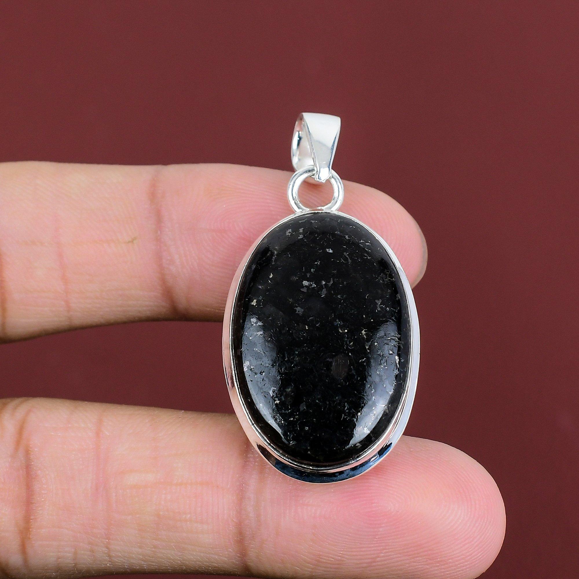 Nuummite Pendant Handmade Gemstone Jewelry 925 Sterling Silver Pendant Top Quality Nuummite Jewelry Stylish Pendant For Women Gifts For Her