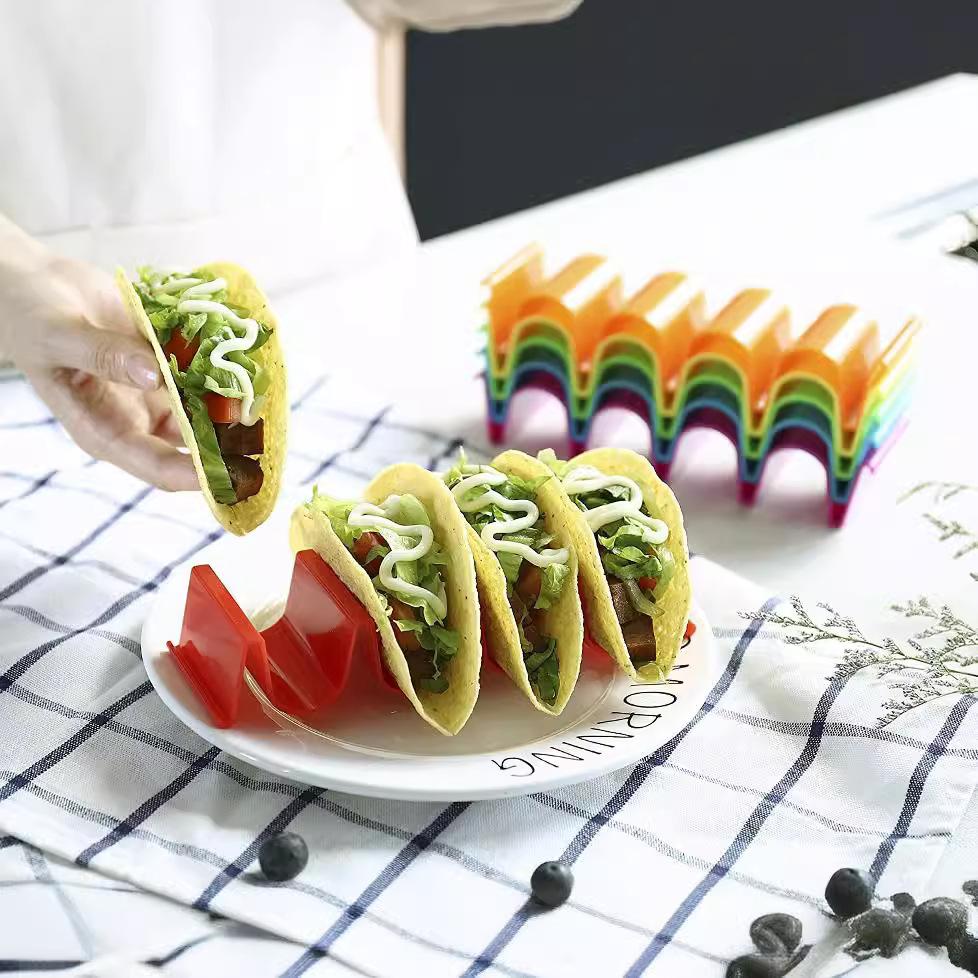 Meksikietiškas „Taco“ ritinėlių laikiklis „Tortilla“ blynų stovo laikiklis Creative bangos formos padėklo laikiklis „Taco“ pyragų lentynos virtuvės įtaisai
