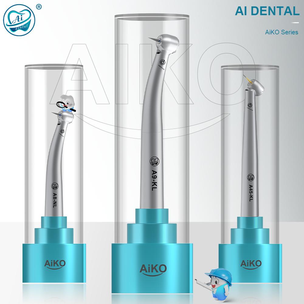 AiKO Series A9LG-M4/B2 Dental Self-generator LED Air Turbine Handpiece High Speed Quattro Spray Standard Head 2/4 Hole Dental Tool