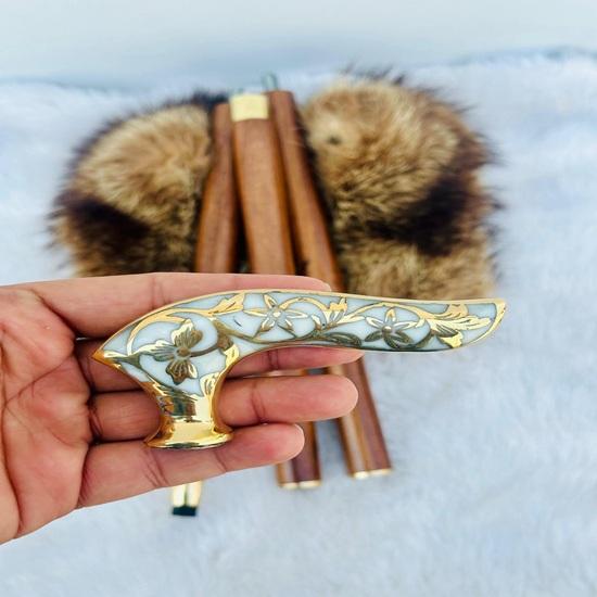 91.44 Cm Victorian Flower Walking Stick Cane Brass Gift for Men and Women Handmade Design Gift Everyday Use Best Gifts