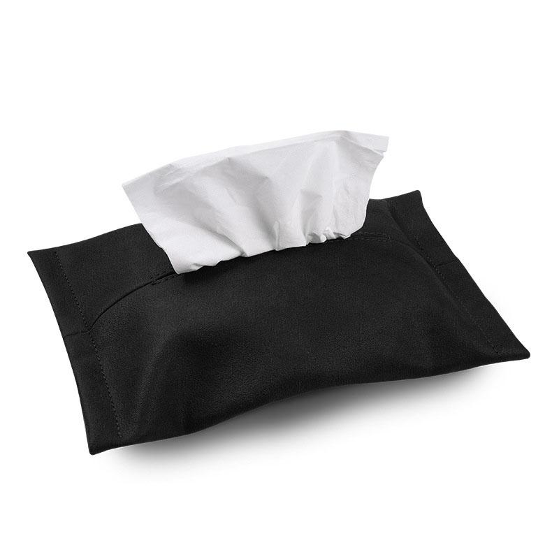 SEAMETAL Fur Leather Car Tissue Boxes Multifunctional Car Sun Visor Back Seat Hanging Tissue Bag Organizer for Car Accessories