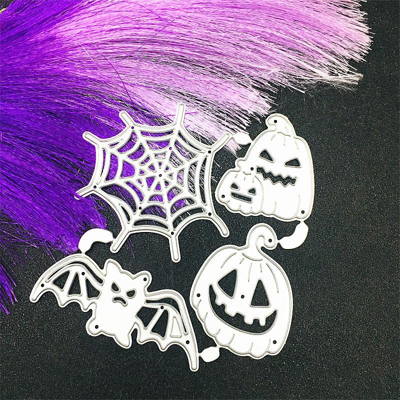 Halloween Pumpkin Bat Spider Web Pattern Scrapbooking Craft Die 3D DIY Festival Card Making  Happy Halloween