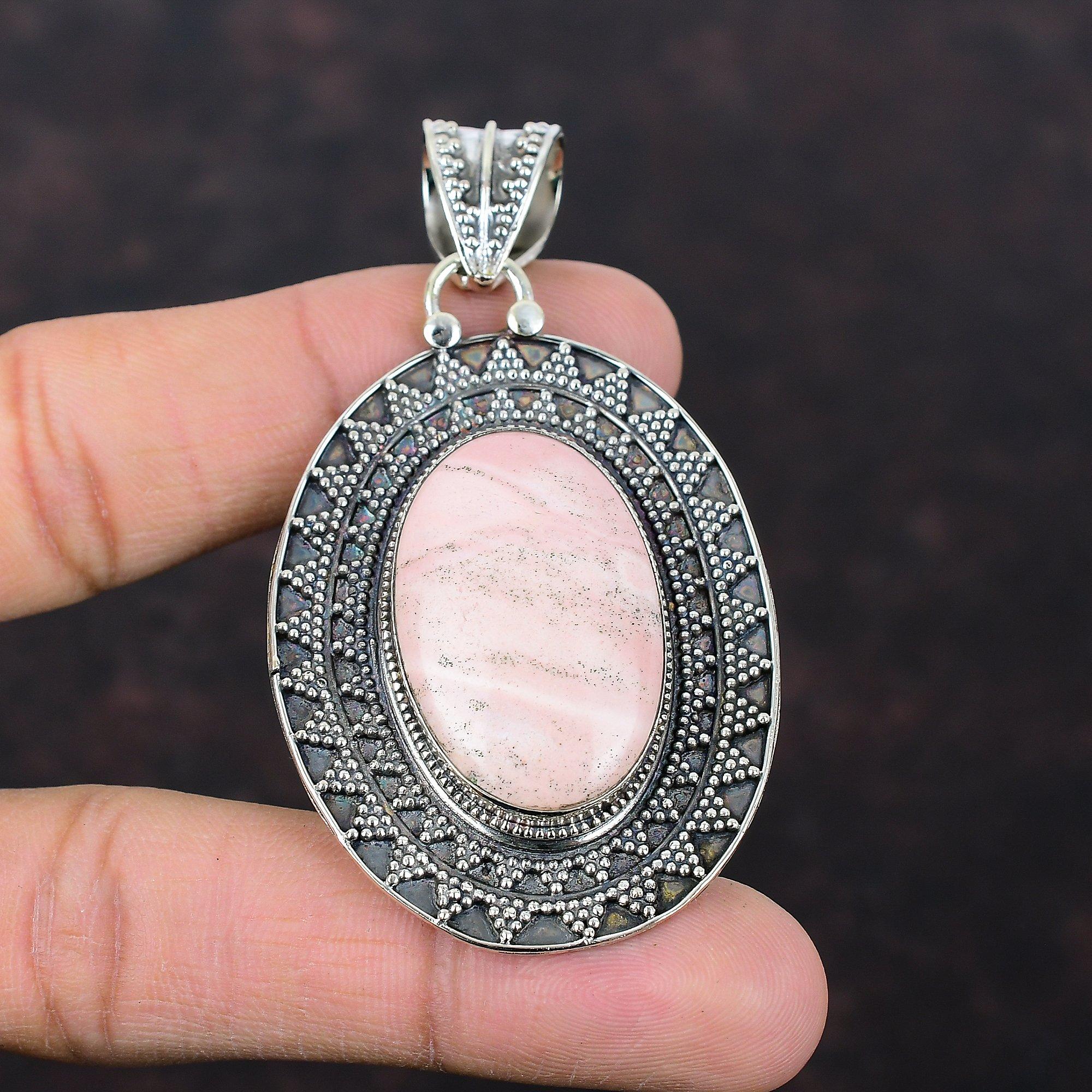 Pink Opal Pendant Top Quality Gemstone Jewelry Vintage Pendant Handmade Pendant 925 Sterling Silver Pendant Pink Opal Jewelry Wedding Gifts