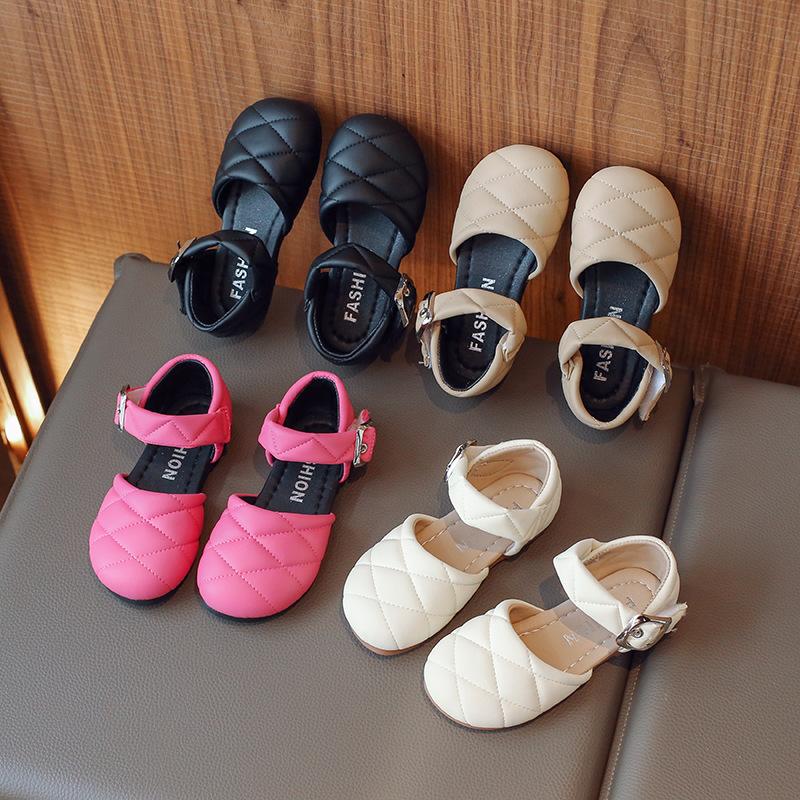 Baotou Girls' Sandals Summer New Style Little Fragrant Princess Shoes Little Girls' Hollow Bread Half Sandals Performance Shoes