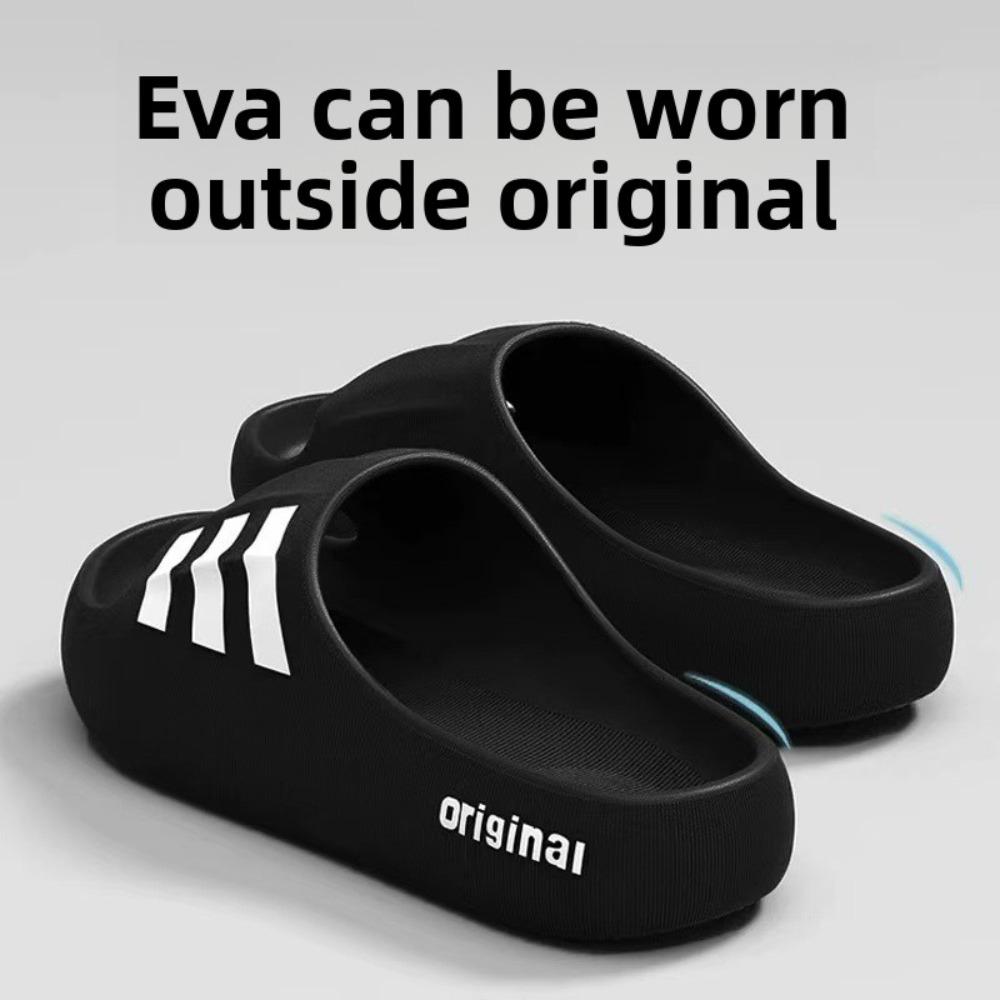 Men's Summer Thick Sole Non-Slip Slippers, Indoor Outdoor Bathroom Casual Slide Sandals